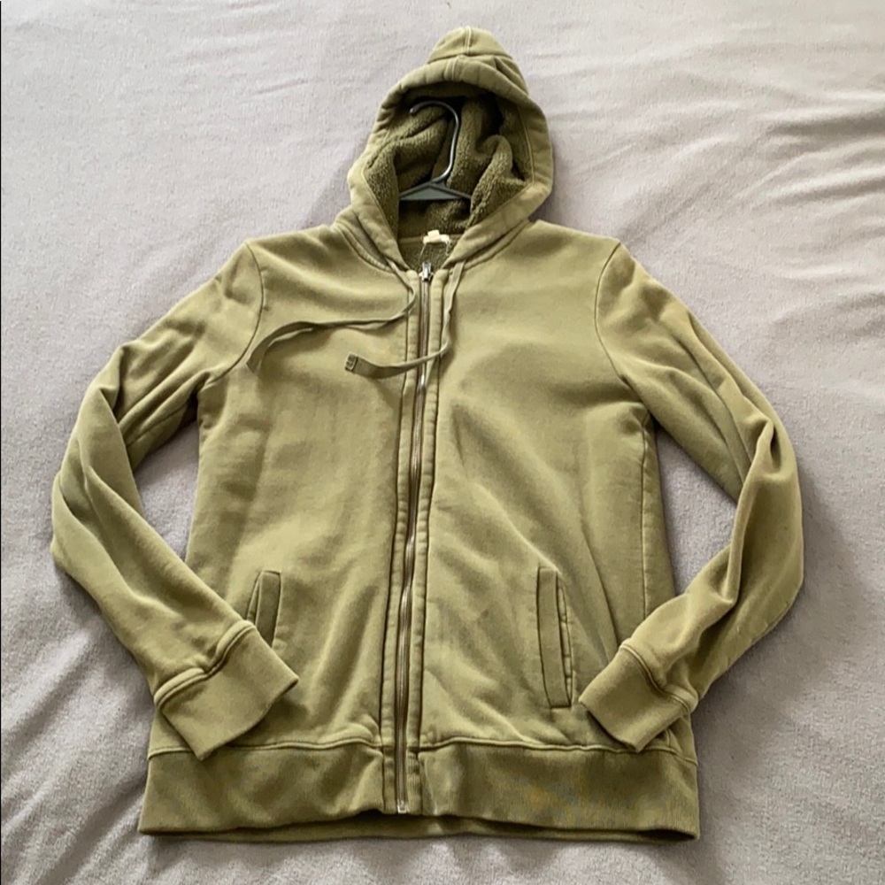 J. Crew size medium army green full zip hoodie